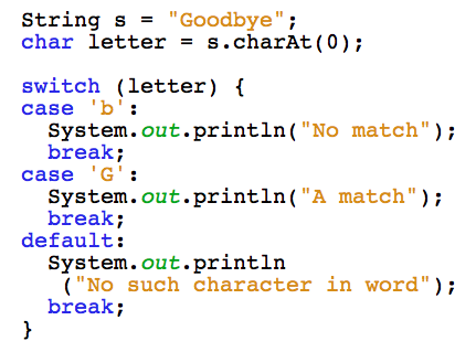switch statement