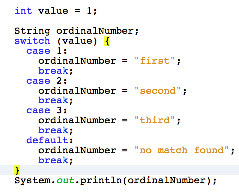 switch statement