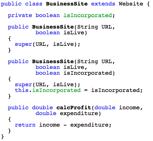 super class example